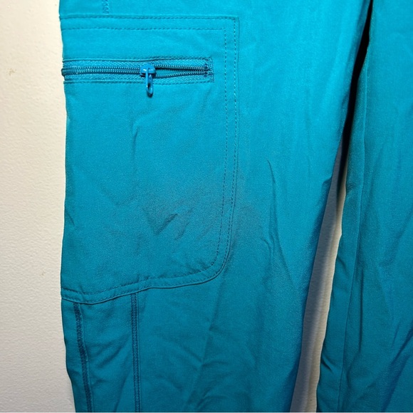 Cherokee Teal Blue Workwear Revolution Natural Rise Tapered Leg Jogger Scrubs - Picture 3 of 9